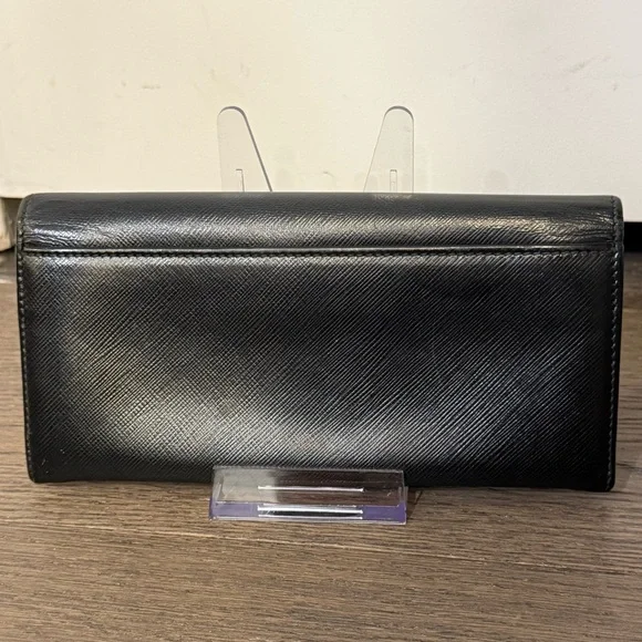 Salvatore Ferragamo Black Vara Bow Long Leather Wallet Clutch - EUC - Picture 5 of 8